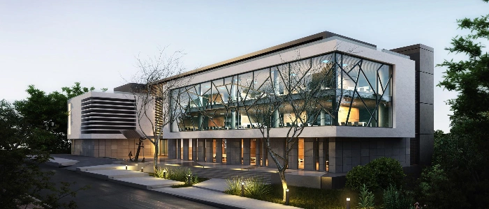 Modern office exterior renovation Dubai