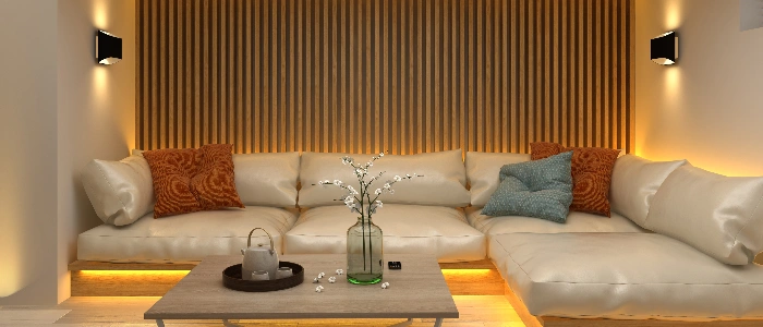 Integrated LED strip cove lighting and modern chandelier fixtures.CaptionSmart Lighting SolutionsDescriptionProfessional installation of mood-setting, smart, and energy-efficient lighting.