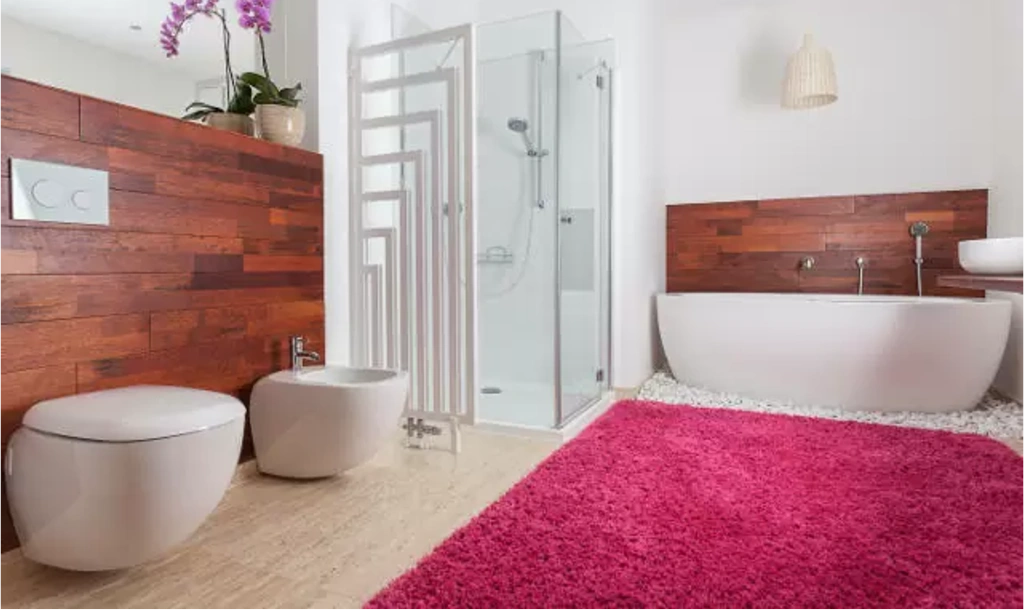 Water-resistant washroom carpets with modern design