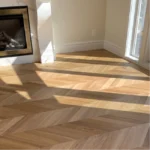 Modern geometric parquet design.