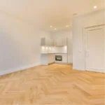 Parquet installation wood tiles.