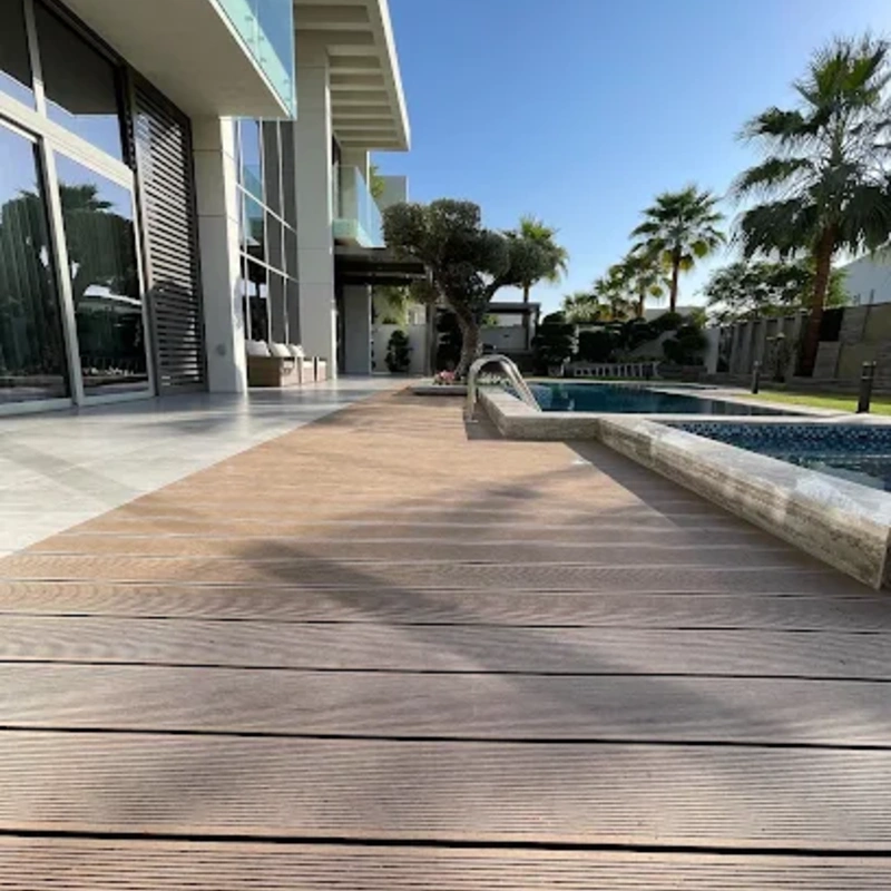 Strong outdoor concrete flooring for heavy-use areas