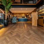 Classic wooden parquet floor.