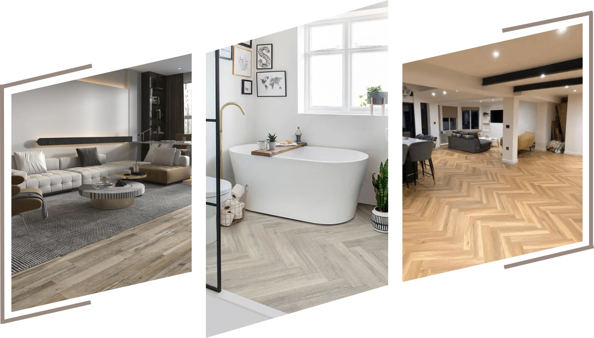 Custom designed vinyl click tiles in Dubai home