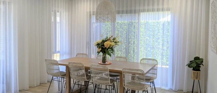 Light sheer curtains dining area