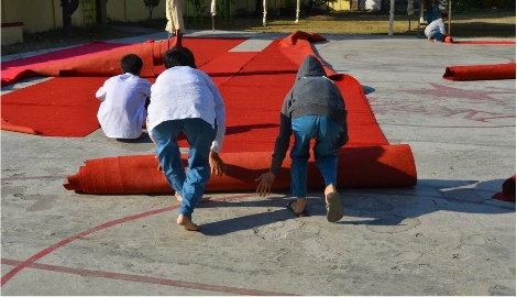 Exhibition carpet installation Dubai