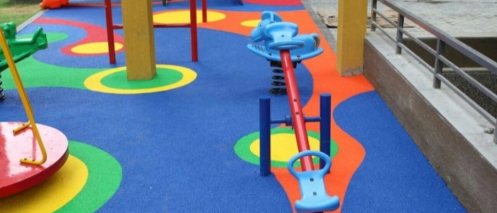 Green Patterned Play Area Floor in Dubai
