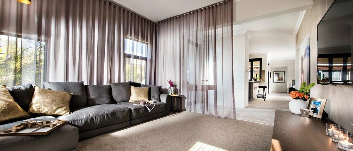 Soft sheer curtains living room