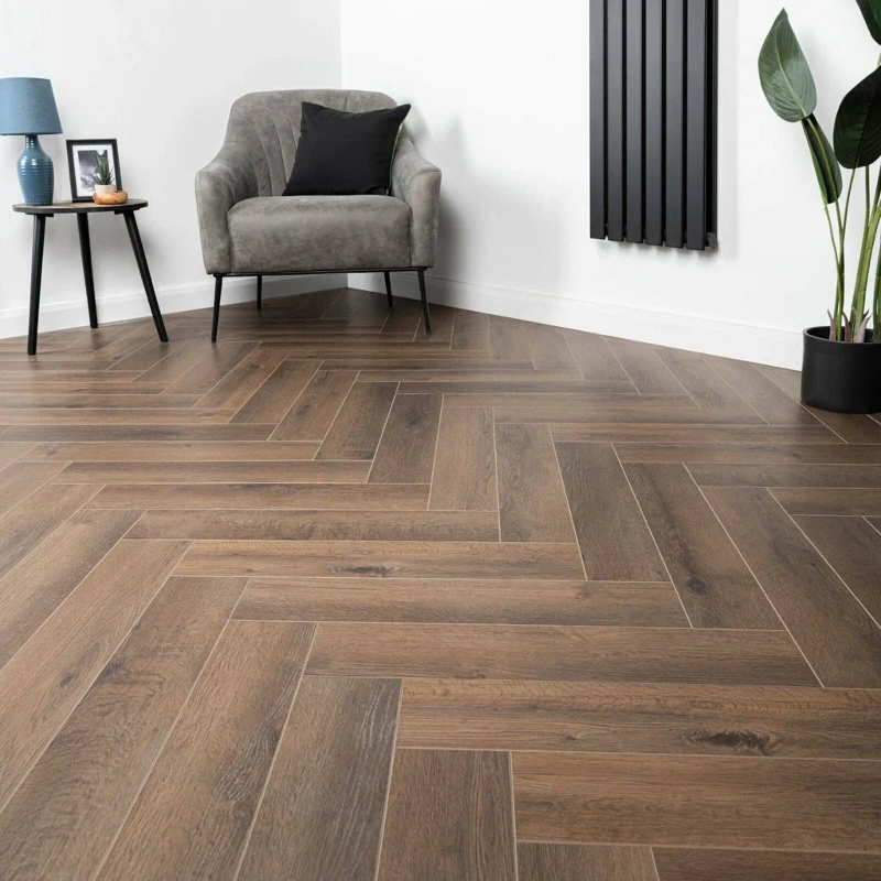 Parquet herringbone flooring in luxury Dubai villa