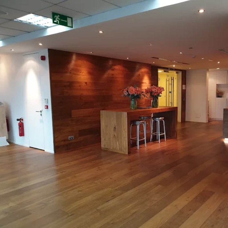 Glossy polished solid wood flooring in Dubai villa