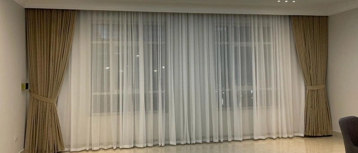 Living Room Wave Curtains Dubai