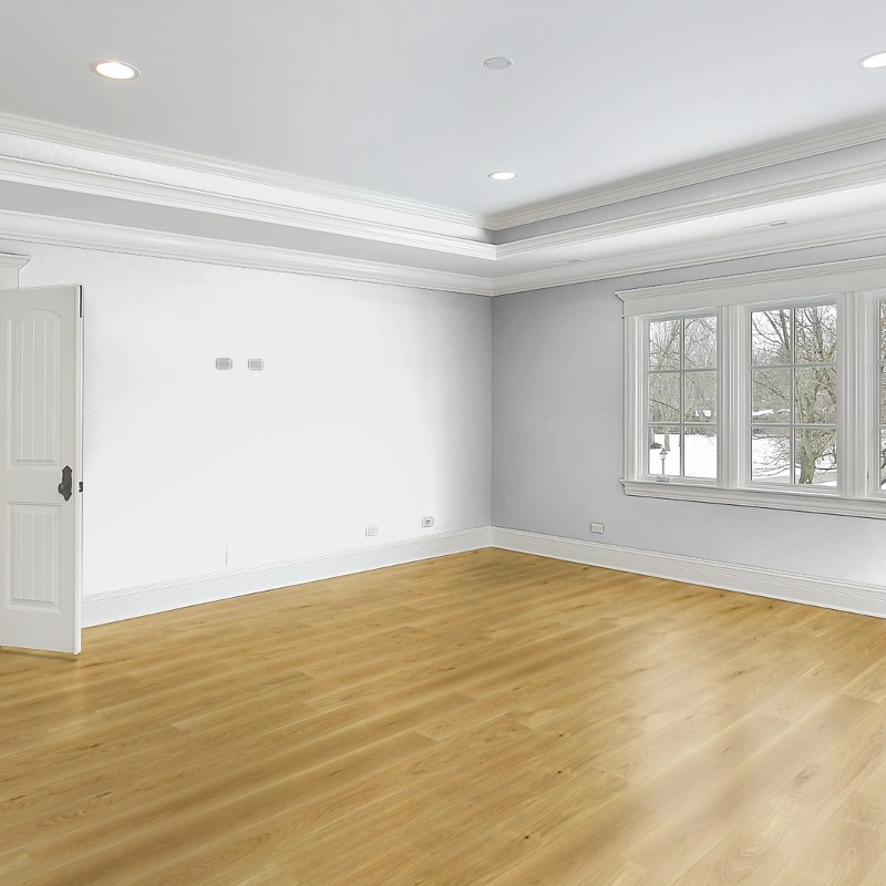 Natural oak engineered flooring in living room