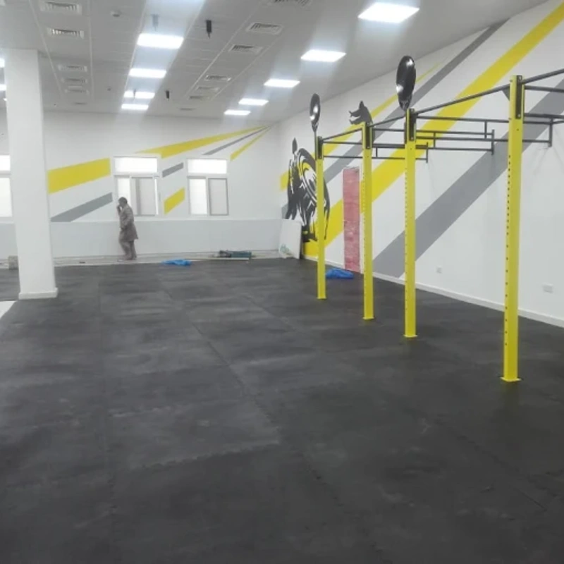 Premium rubber flooring installed in Dubai gym