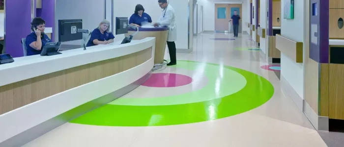 Premium durable rubber sheeting for high-traffic corridors and comfort.