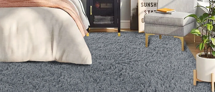 Smooth velvet carpet in elegant bedroom setting