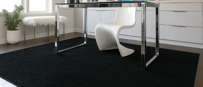 Soft shaggy carpet for office flooring