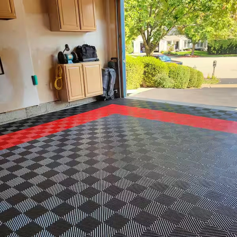 Textured surface rubber flooring for Dubai garages