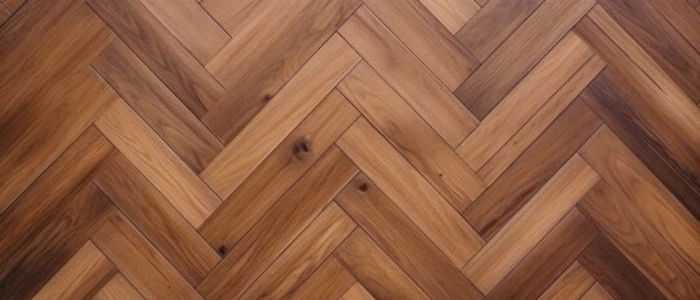 Dark walnut wood herringbone pattern