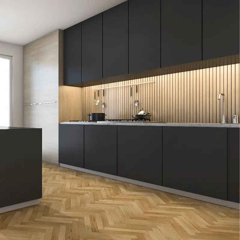 Dark Wood Cabinetry Kitchen