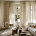 Sheer curtains light fabric elegant style