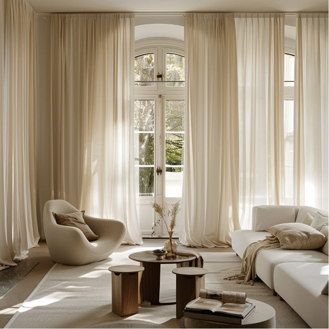 Sheer curtains light fabric elegant style