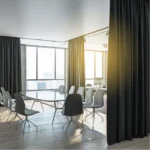 Heavy soundproof curtains for privacy