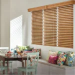 Wooden blinds interior look