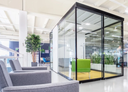 Call center glass partitions
