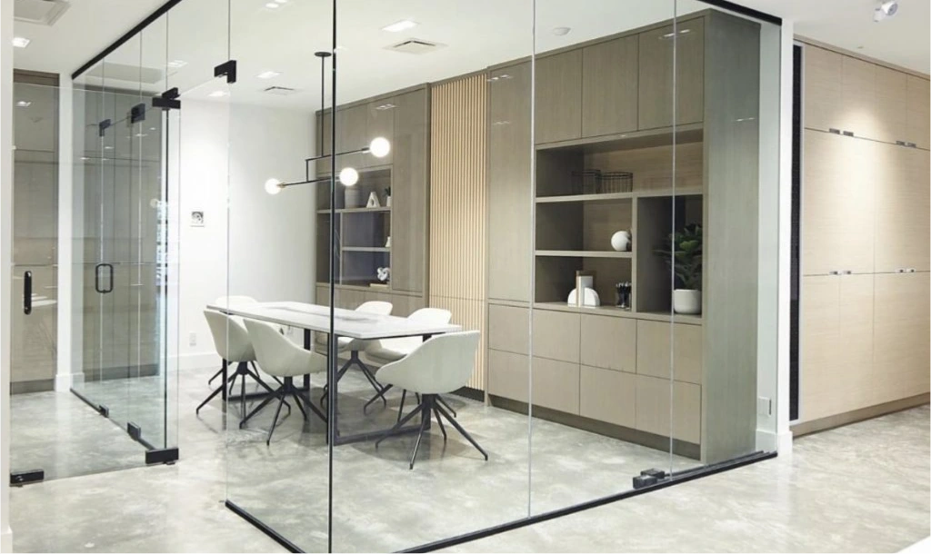 Modern commercial glass wall