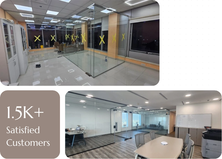 Custom glass partitions office home
