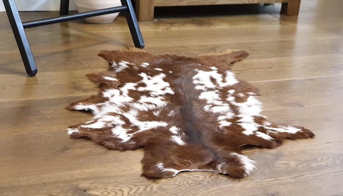 Natural goatskin rug flooring