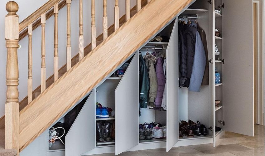 Add Storage Solutions Under The Stairs