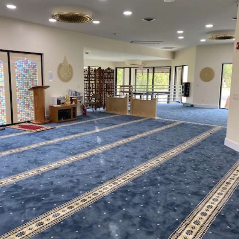 Mosque carpet silky blue design