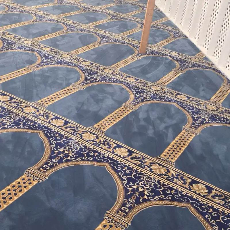 Sky blue mosque floor carpet