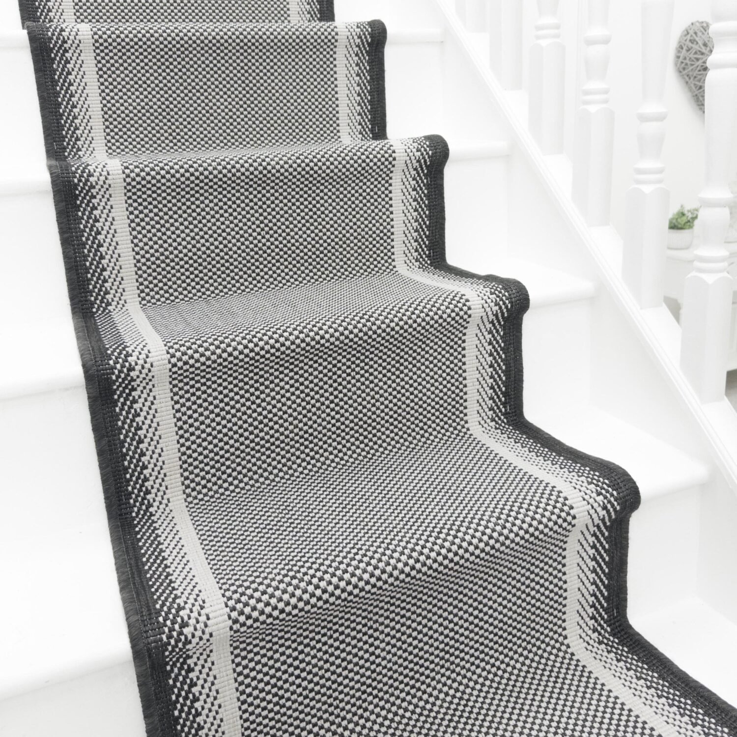 Geo black stair carpets