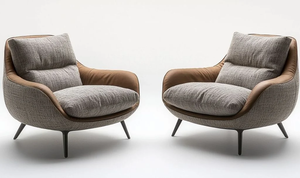 Custom chair set placed in home living room