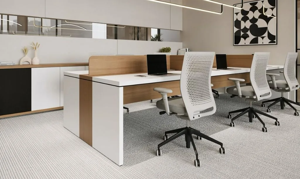 Custom office furniture set for workspace area