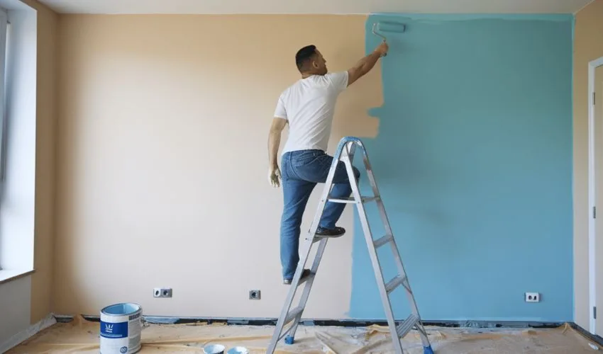 DIY apartment renovation tasks done by homeowner