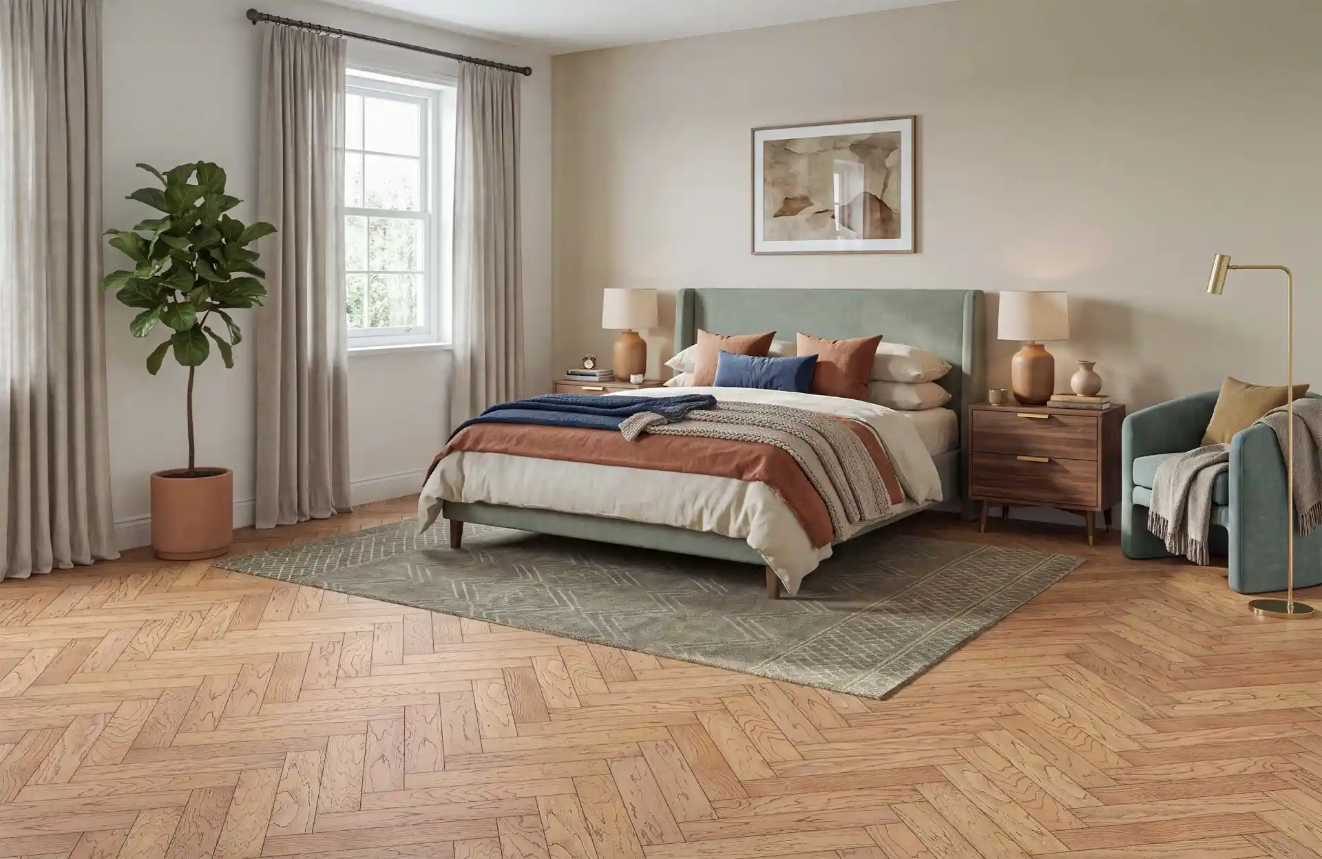 Thorpe Thistle Solid Oak Herringbone