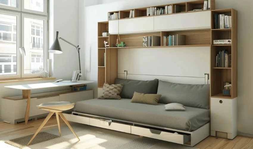 Multifunctional furniture maximizing small apartment space